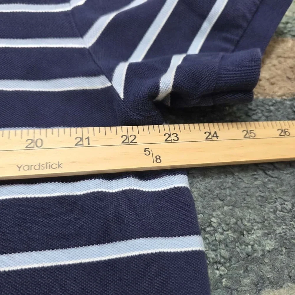 Polo Ralph Lauren XL Navy White Stripe Classic Fit Cotton Polo USA Made